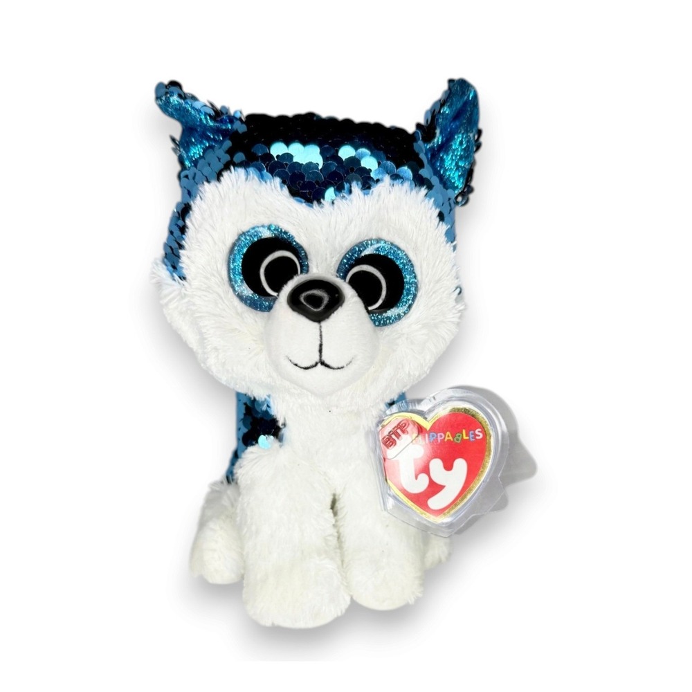 Slush the Husky | Icy Sequin Snow Pup | Mint Heart Tag TY Flippables